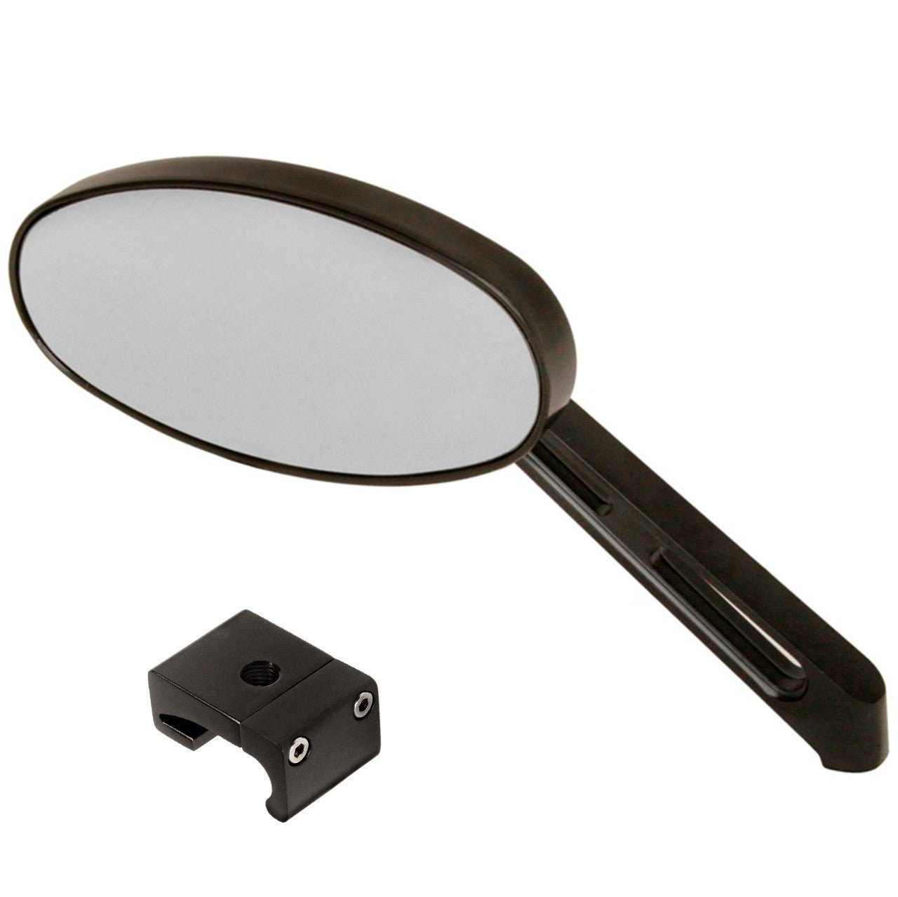 Manx Buggy Black Sideview Oval Mirror W/Aluminum Mount, Each - Moore Parts