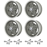 Set Of 4 15" X 5 - 1/2" Vw Bug 5 Lug Gun Metal Grey Empi Corsa Wheels & Lug Bolts - Moore Parts