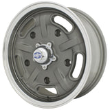Set Of 4 15" X 5 - 1/2" Vw Bug 5 Lug Gun Metal Grey Empi Corsa Wheels & Lug Bolts - Moore Parts