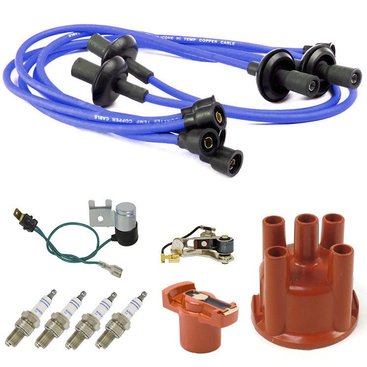 Vw Bug 009 Distributor Tune Up Kit, Cap Rotor Points Condenser Blue Wires - Moore Parts