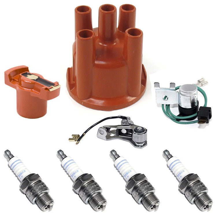 Vw Bug 009 Distributor Tune Up Kit, Cap Rotor Points Condenser Spark Plugs - Moore Parts