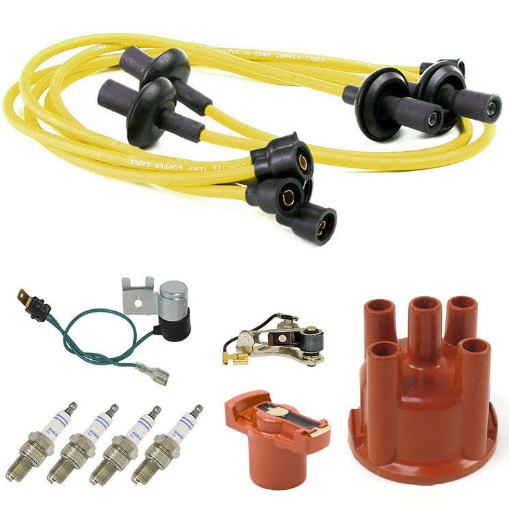 Vw Bug 009 Distributor Tune Up Kit, Cap Rotor Points Condenser Yellow Wires - Moore Parts