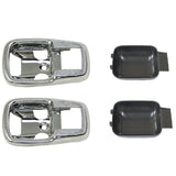 Vw Bug Chrome Inside Door Pull Opener Trim W/Black Finger Plates. 1967 - 79 Pair - Moore Parts
