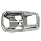 Vw Bug Chrome Inside Door Pull Opener Trim W/Black Finger Plates. 1967 - 79 Pair - Moore Parts