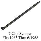 Vw Bug Door Rubber F/Roll Up Window Glass, 7 Clip Scraper Seal. 1965 - 6/1968 - Moore Parts