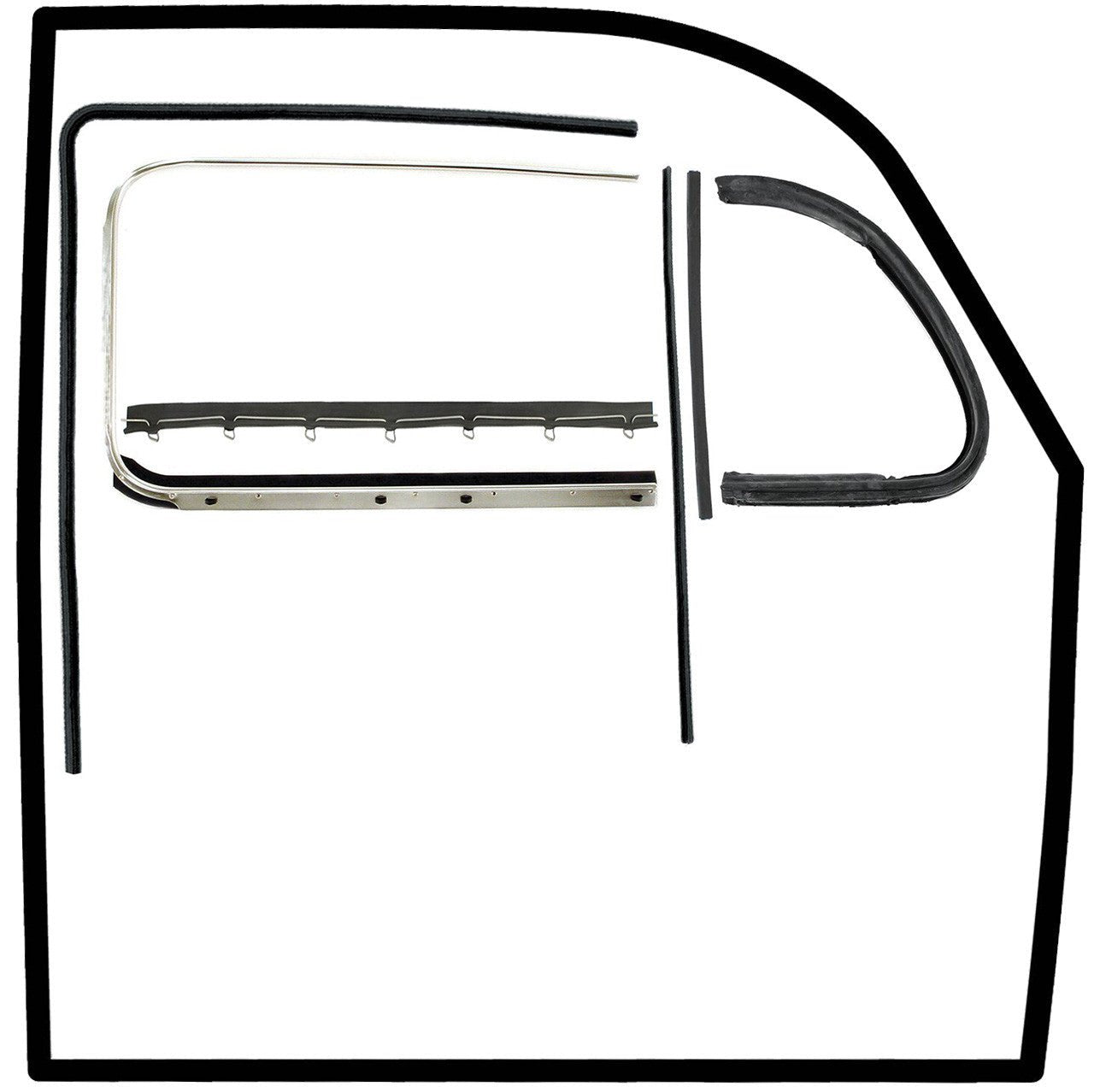 Vw Bug Door Rubber F/Roll Up Window Glass, U Channels, Door & Vent Seals 1952 - 64 - Moore Parts