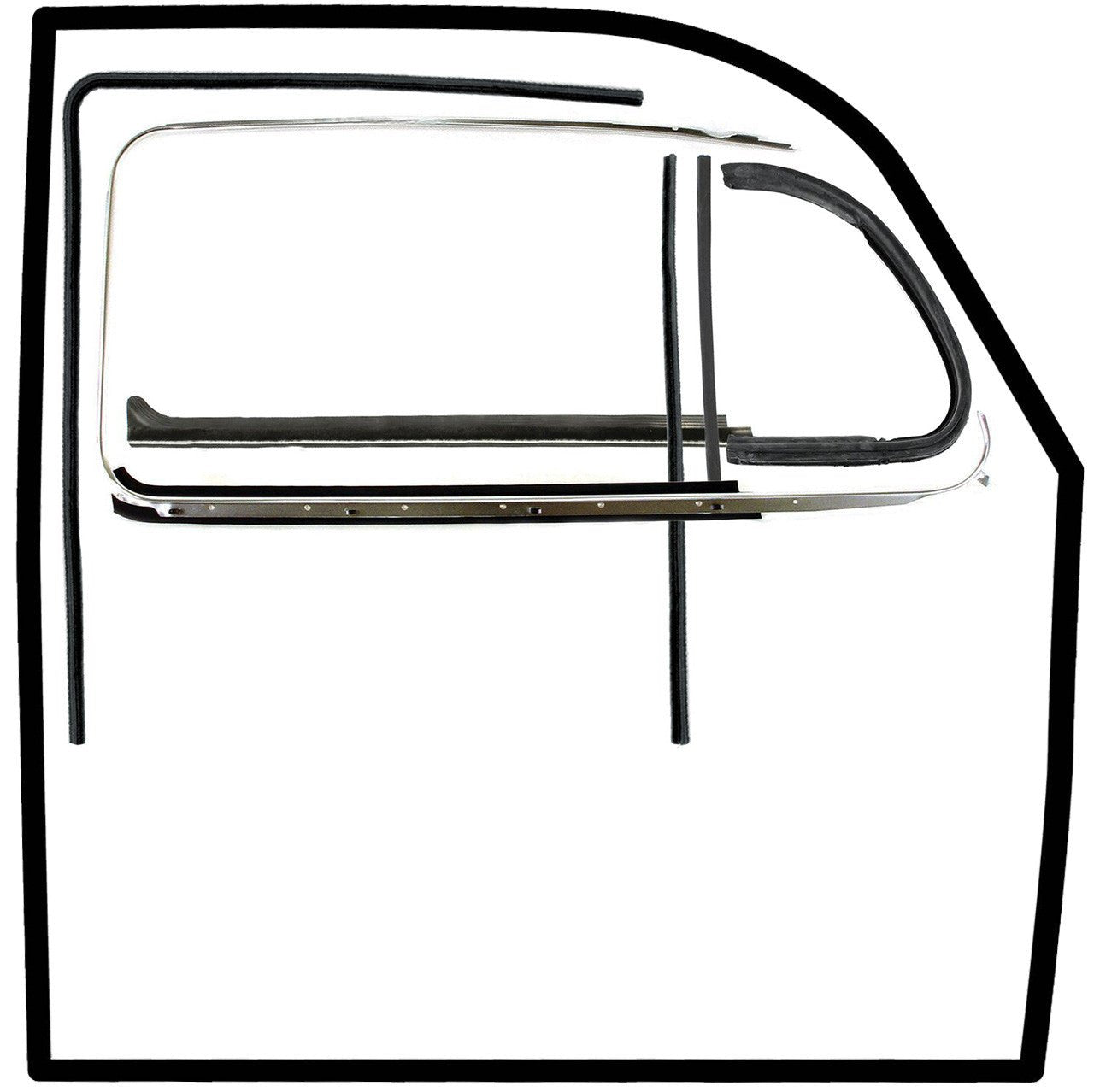 Vw Bug Door Rubber F/Roll Up Window, U Channels, Door & Vent Seals 1965 - 6/1968 - Moore Parts