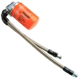 Vw Bug Full Flow Oil Filter System, Black AN Fittings - SS Hose - Dished Cam - Moore Parts