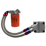 Vw Bug Full Flow Oil Filter System, Blue/Red AN Fittings - SS Hose - Flat Cam - Moore Parts
