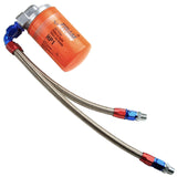Vw Bug Full Flow Oil Filter System, Blue/Red AN Fittings - SS Hose - Flat Cam - Moore Parts