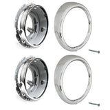 Vw Bug Headlight Bucket Assembly Kit W/Chrome Rings. Pair Left & Right - Moore Parts