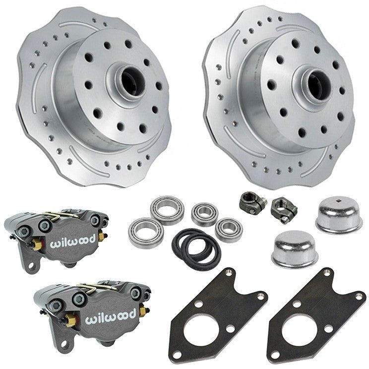 Vw Bug King Pin Front Grey Wilwood Disc Brake Kit 1949 - 1966, 5 Lug Porsche/Chevy Pattern - Moore Parts