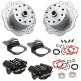 Vw Bug Rear Black Wilwood Disc Brake Kit 1968 - 1977, Scalloped Brake Rotors 5 Lug Porsche/Chevy Pattern - Moore Parts