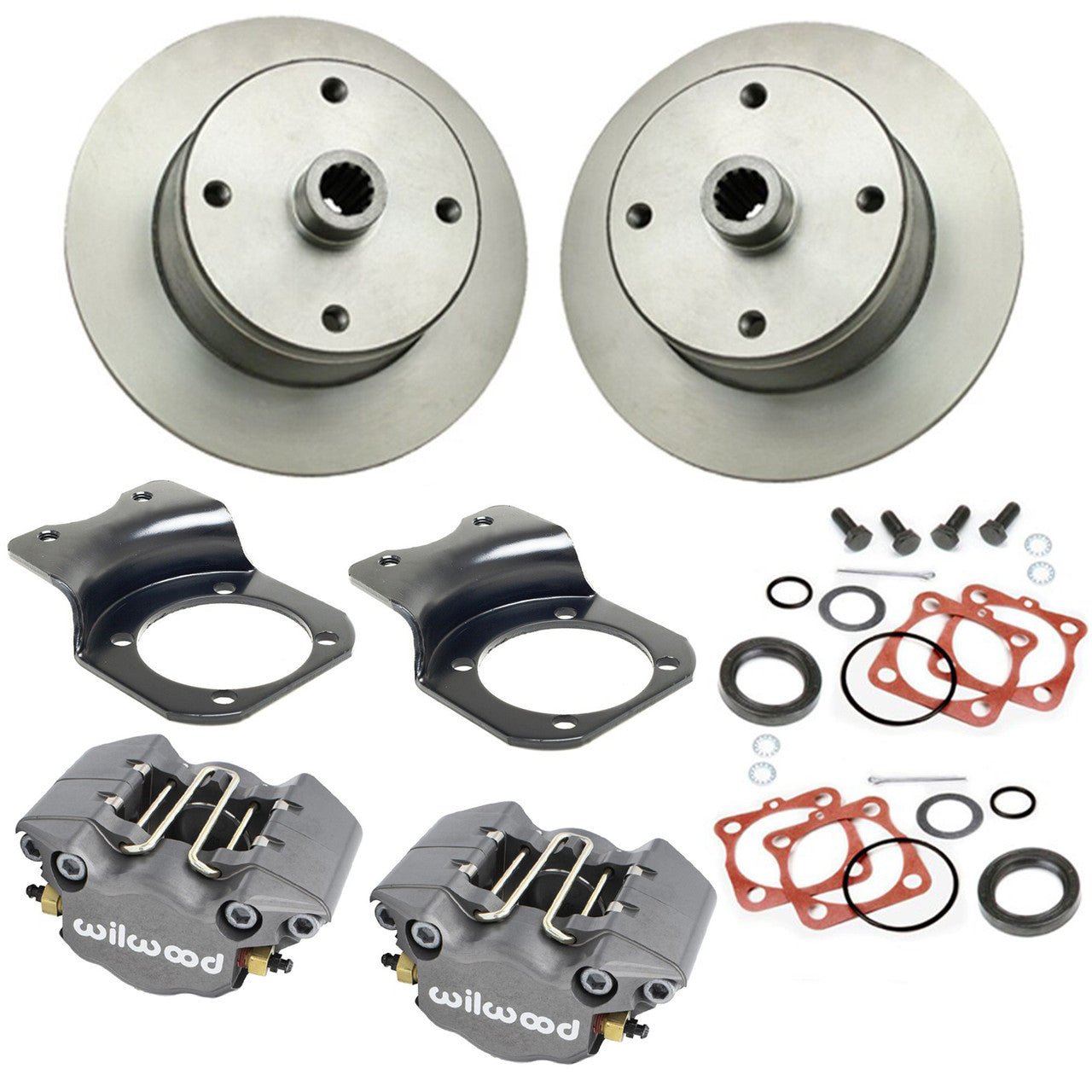 Vw Bug Rear Grey Wilwood Disc Brake Kit 1968 - 1979, 4 Lug Vw Pattern - Moore Parts