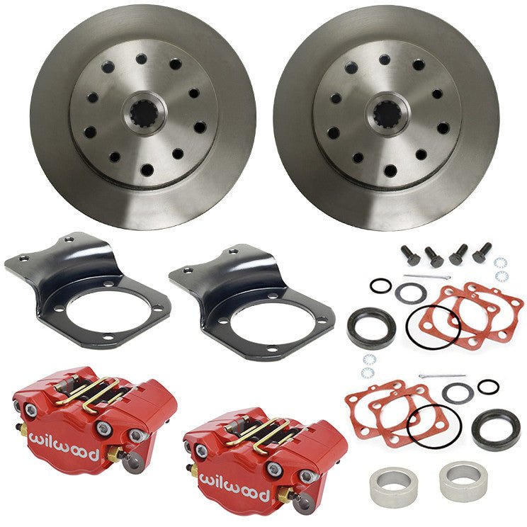 Vw Bug Rear Red Wilwood Disc Brake Kit 1968 - 1979, 5 Lug Porsche/Chevy Pattern - Moore Parts