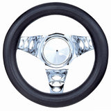 Vw Bug Steering Wheel, Chrome 3 Spoke 8" Diameter, 4 - 1/2" Dish - Moore Parts
