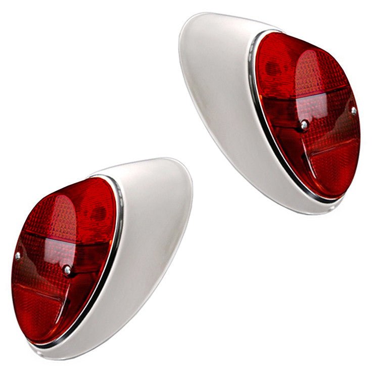Vw Bug Tail Light Assemblies 1962 - 67 All Red Lens L/R, Pair - Moore Parts