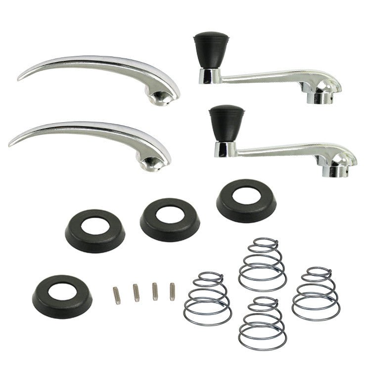 Vw Bug Window Winder / Door Handle Kit. To 1966, Black Trim - Moore Parts