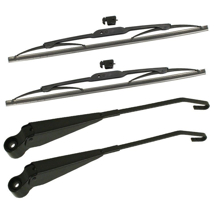 Vw Bug Wiper Arms & Blades, Left & Right Side, Vw Super Beetle 1973 - 79 - Moore Parts