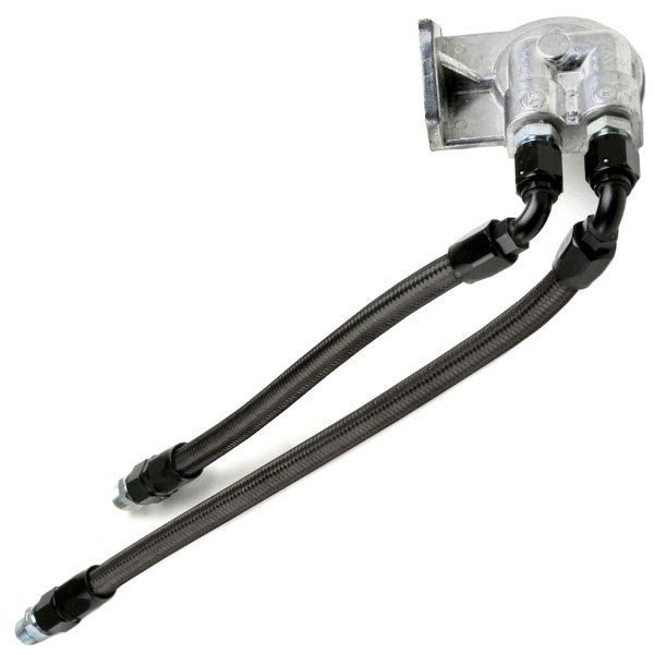 Vw Bus Full Flow Oil Filter Kit All Black AN Fittings/Black Stainless Steel Hose - Moore Parts