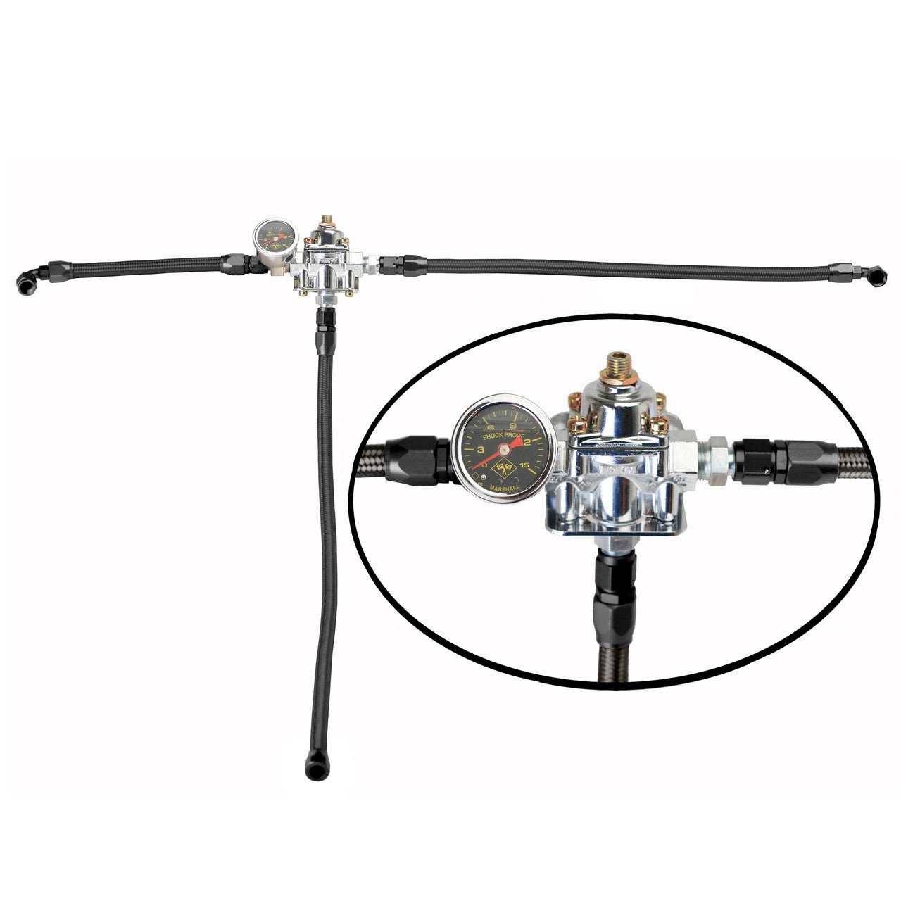 Weber IDA 48mm Fuel Line Management Kit With Black Stainless Hose - Moore Parts